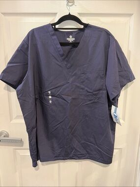Fundamentals Navy V-Neck Medical Scrub Top